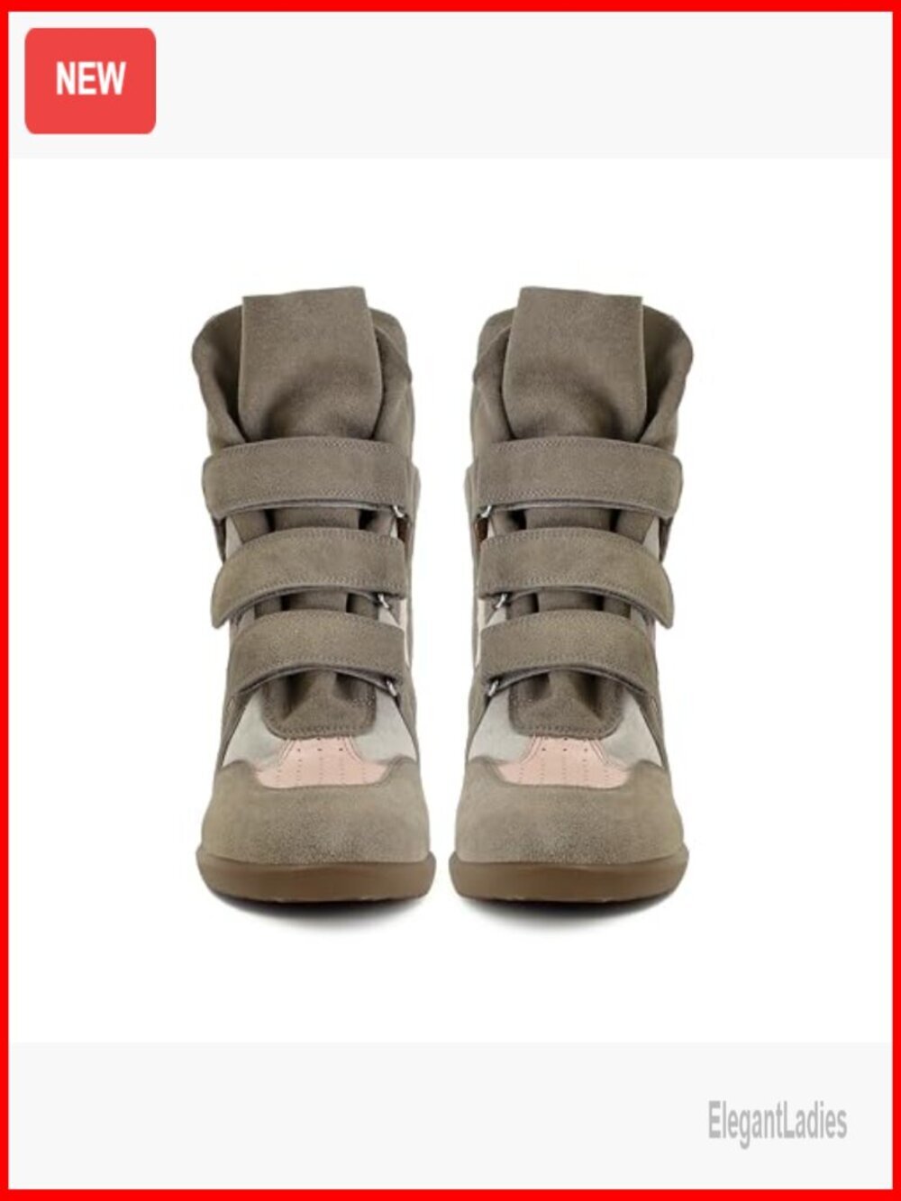 Wedge Sneakers Size 9.5 Faux Suede Hook Loop Casual Retro Fashion - Picture 5 of 7